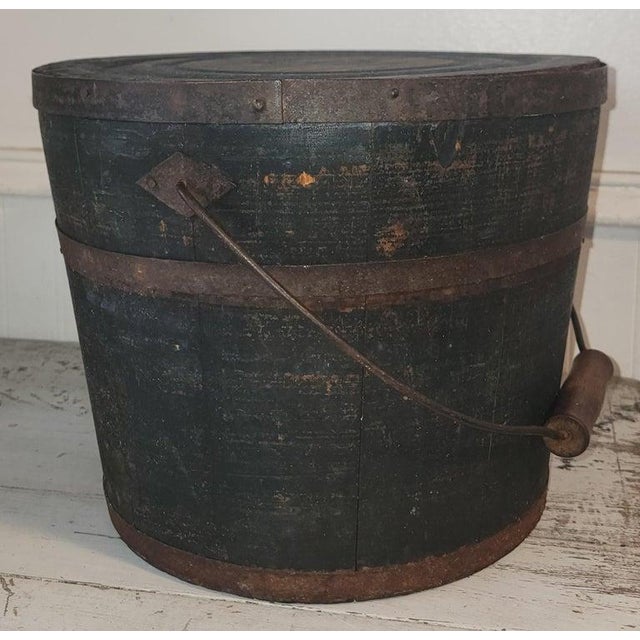19th Century 19thc Blue Painted Shaker Bucket For Sale - Image 5 of 6