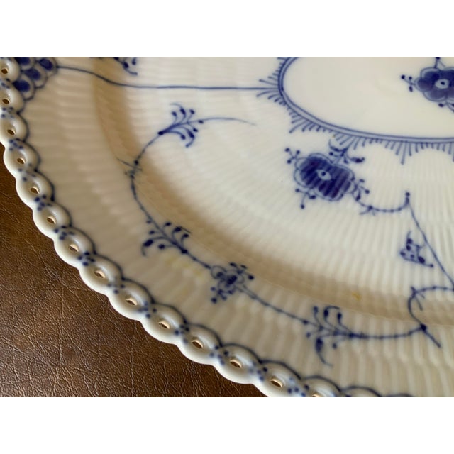 1960s Royal Copenhagen Blue Fluted Full Lace Platter 1148 For Sale In Naples, FL - Image 6 of 8
