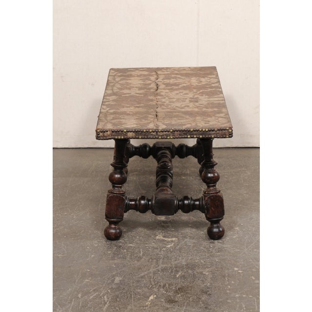17th C Hand-Tooled Leather Top Coffee Table For Sale In Atlanta - Image 6 of 10