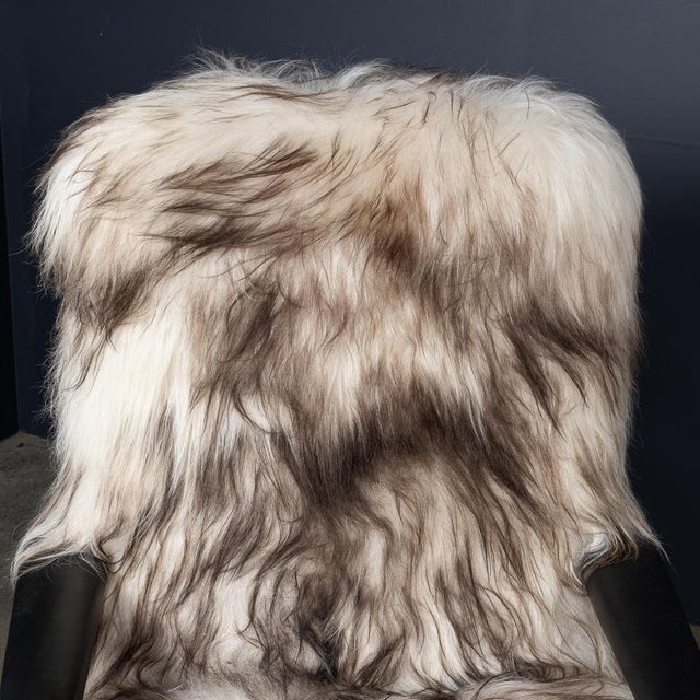 Animal Skin Vintage Spa Lounge Chair and Pouf by Osvaldo Borsani for Tecno, 1950, Set of 2 For Sale - Image 7 of 18