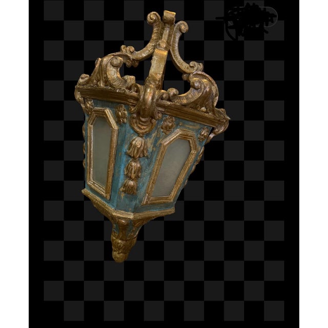 Antique Italian 18th Century Venetian Lantern Originally Candle Powered Later Electrified for Better Use. One of its glass...