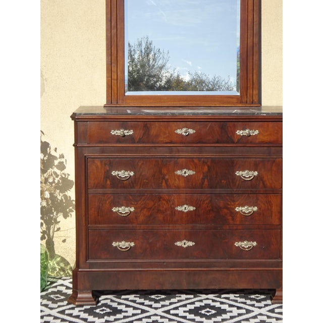 Louis Philippe Chest of Drawers in Walnut and Burl Walnut from Befos For Sale - Image 13 of 18