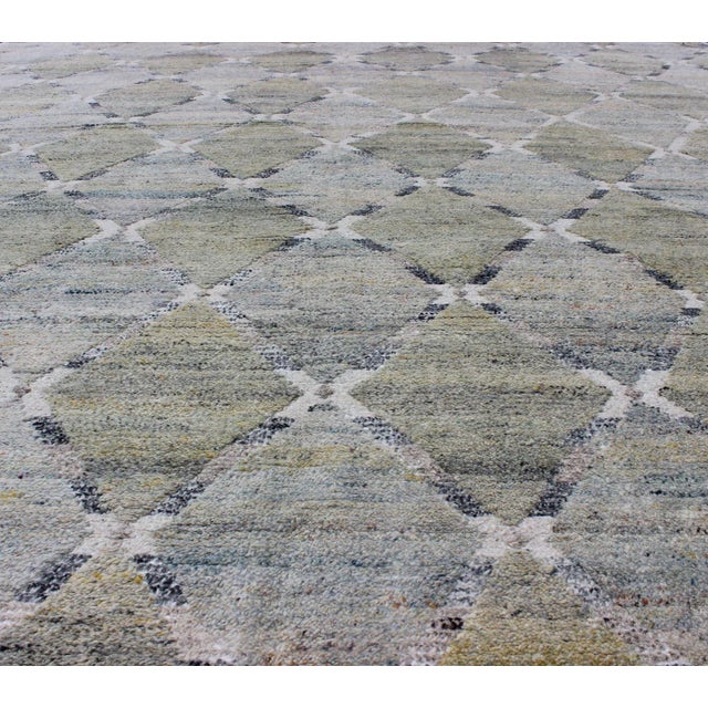 Textile Gray Geometric Scandinavian Piled Rug by Keivan Woven Arts , 9'2 X 11'10 For Sale - Image 7 of 12