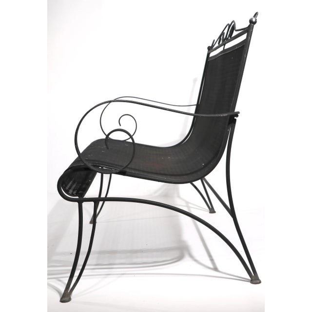 Metal Wrought Iron Garden Patio Settee Attributed to Woodard Furniture Company For Sale - Image 7 of 12