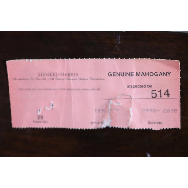 Henkel Harris Henkel Harris Queen Mahogany Poster Bed W/Optional Canopy For Sale - Image 4 of 13