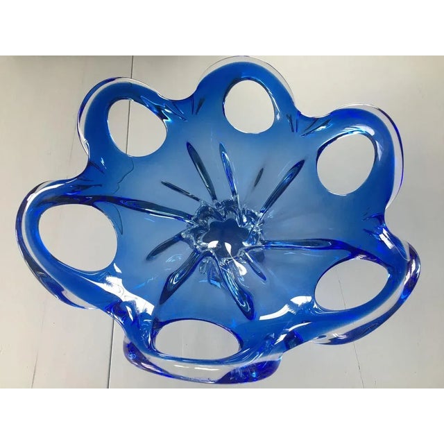 Blue Vintage Blue and White Murano Glass Bowl, 1950s For Sale - Image 8 of 18
