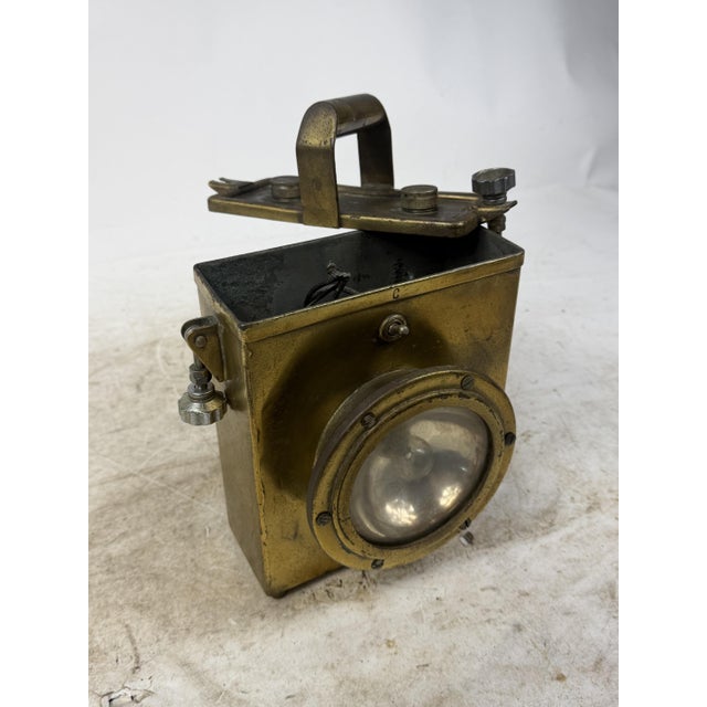 Gold Vintage Bronze Naval Lantern, 1930s For Sale - Image 8 of 12