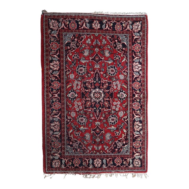 1950s, Handmade Vintage Persian Hamadan Rug 4.3' X 6.4' For Sale