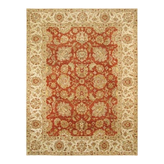 Pasargad Home Agra Coral Wool Area Rug- 9'11" X 14' 3" For Sale