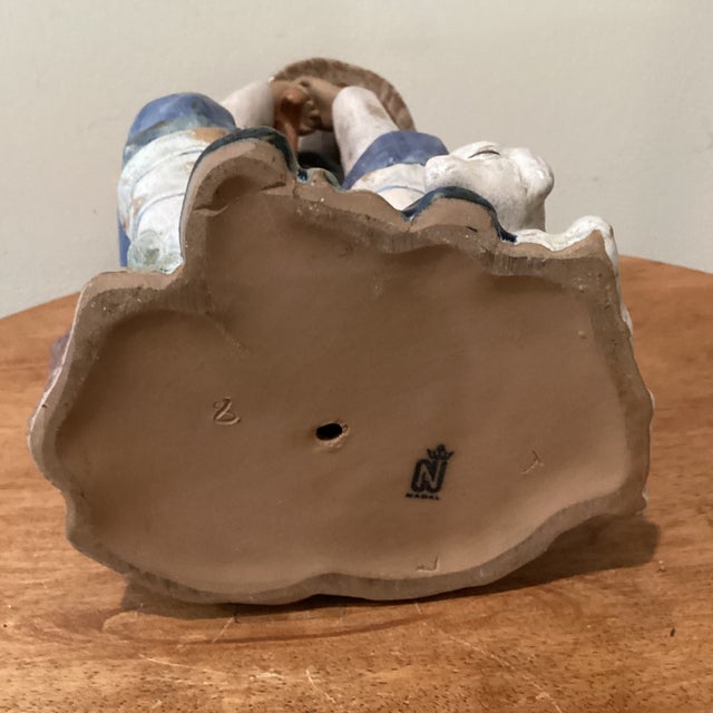 Mid 20th Century Limited Edition # 8 Ceramic Porcelain Matted Clay Figurine by Nadal Blue Stamp For Sale - Image 12 of 12