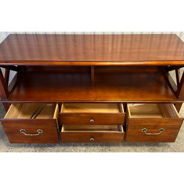 2000 - 2009 Ethan Allen British Classics File Credenza in Cinnabar For Sale - Image 5 of 11