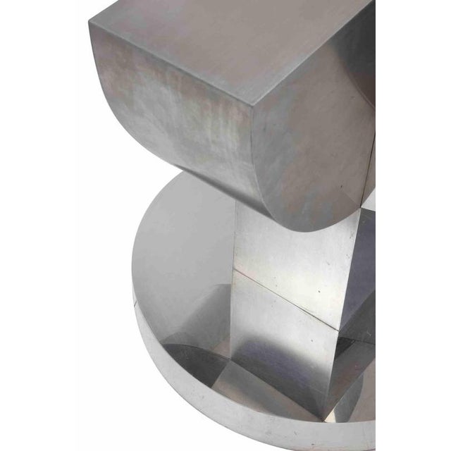 Metal Vintage Metal and Glass Table attributed to Mario Sabot, Italy, 1970s For Sale - Image 7 of 9