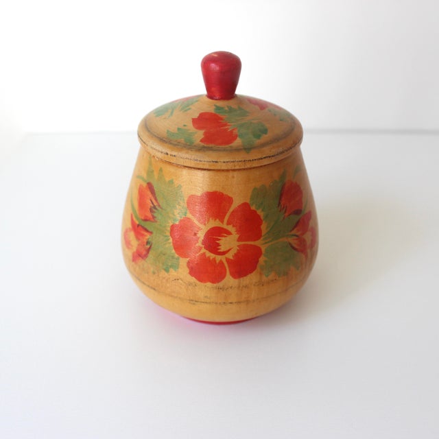 Just beautiful handmade vintage wood box with hand painted flowers. The top comes off so you can store your treasures in...