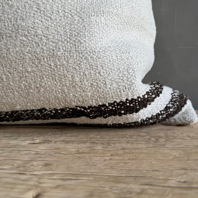 Mid-Century Modern Vintage Rug Pillow Cover With Stripes For Sale - Image 3 of 8