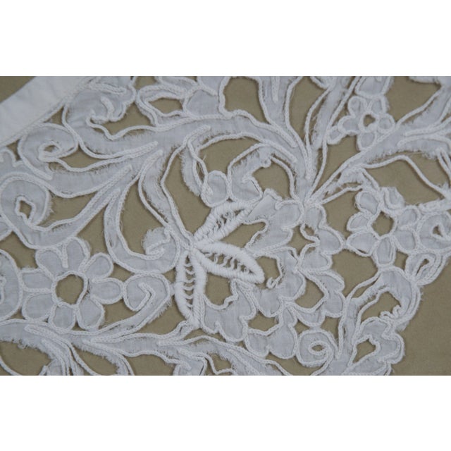 Early 20th Century Antique Victorian Framed Ornate Reticulated Floral Lace Collar Yoke For Sale - Image 5 of 10
