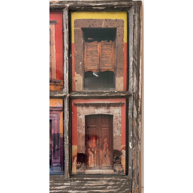 Early 21st Century Rustic Six-Pane Window Frame Displaying "San Miguel Doors" Photography by Andrew Butler For Sale - Image 5 of 6