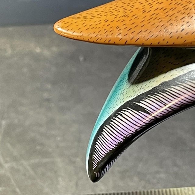 Crested Bird Polychrome Porcelain & Ormolu Sculpture, 1970s For Sale - Image 13 of 18