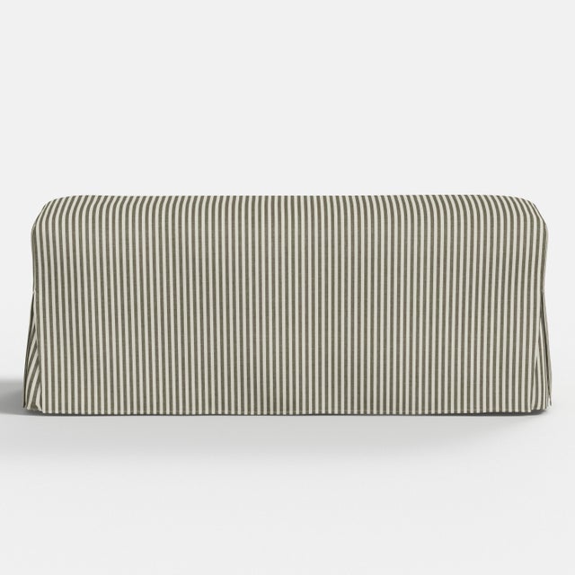 Not Yet Made - Made To Order Slipcover for Stoffer Home x Cloth & Company for Lindy Slipcover Dining Bench in Jane Stripe Laurel For Sale - Image 5 of 5