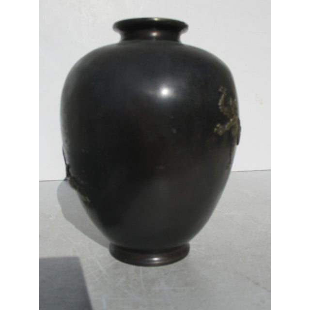 Japanese Meiji Bronze Vase With Gilt Demons For Sale - Image 4 of 13