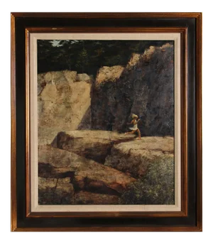 Harry Lane, Running Girl, Oil on Board