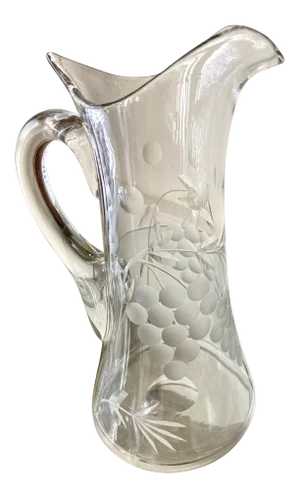 Early 20th-Century Cut & Engraved Blown Glass Tankard