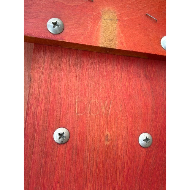 1950s Charles + Ray Eames for Herman Miller Red Aniline Dyed Dcw Chair For Sale - Image 10 of 12