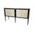 Wooden sideboard covered in parchment, two doors with internal shelf. Natural parchment and black colour. Brass inserts....