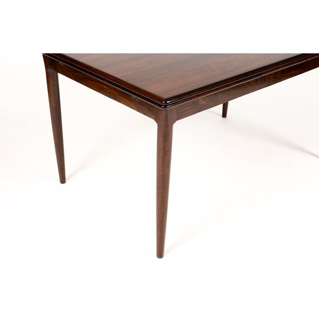 Wood 1960s Danish Modern Mid Century Rosewood Dining Table — Rectangular Draw Leaf — Attributed to Axel Christiansen for Aco Mobler For Sale - Image 7 of 10