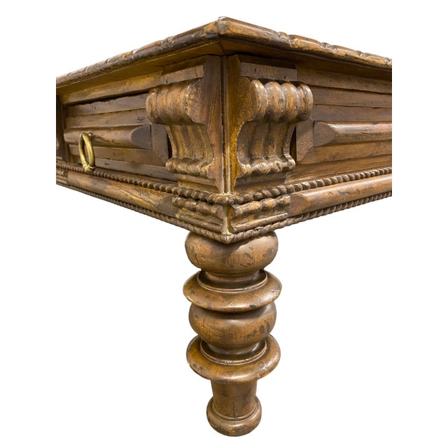 Massive Portuguese-Colonial Style Cocktail Table by Alfonso Marina Ebanista For Sale In Phoenix - Image 6 of 9