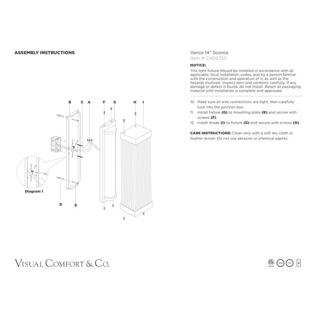 2020s Chapman & Myers for Visual Comfort Signature Vance 14" Sconce in Bronze with Clear Glass Rods For Sale - Image 5 of 5