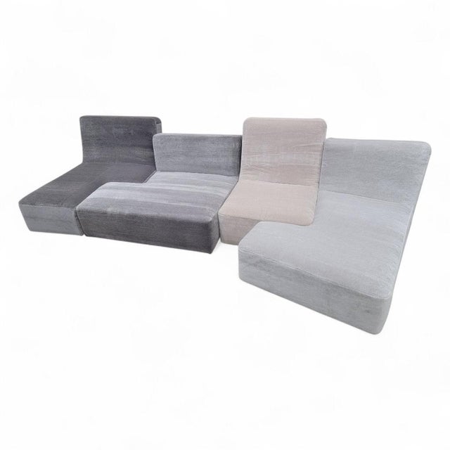 Mid-Century Modern Ligne Roset Confluences by Philippe Nigro, Set of 4 Elements Newly Reupholstered in Mohair For Sale - Image 3 of 10