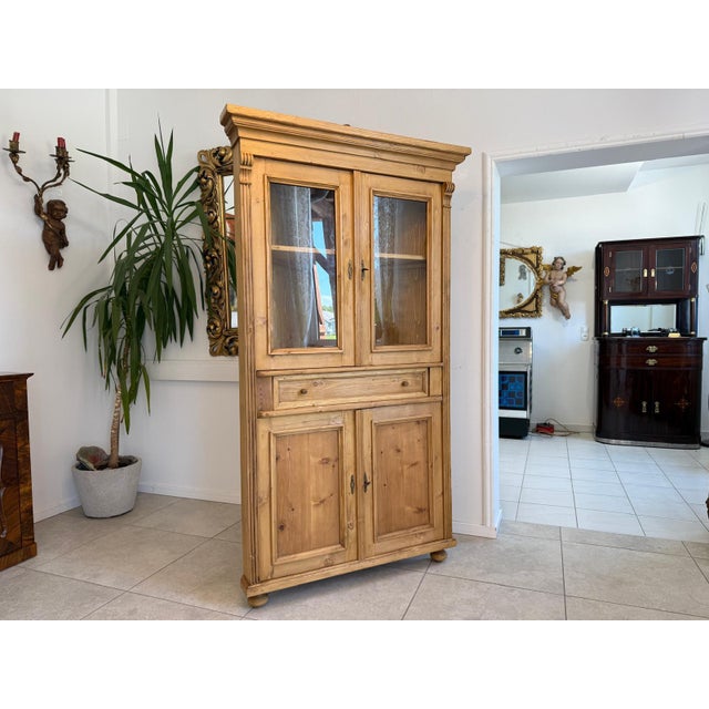 Corner Cabinet in Natural Wood For Sale - Image 3 of 12