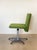 70s swivel armchair, steel and acid green fabric