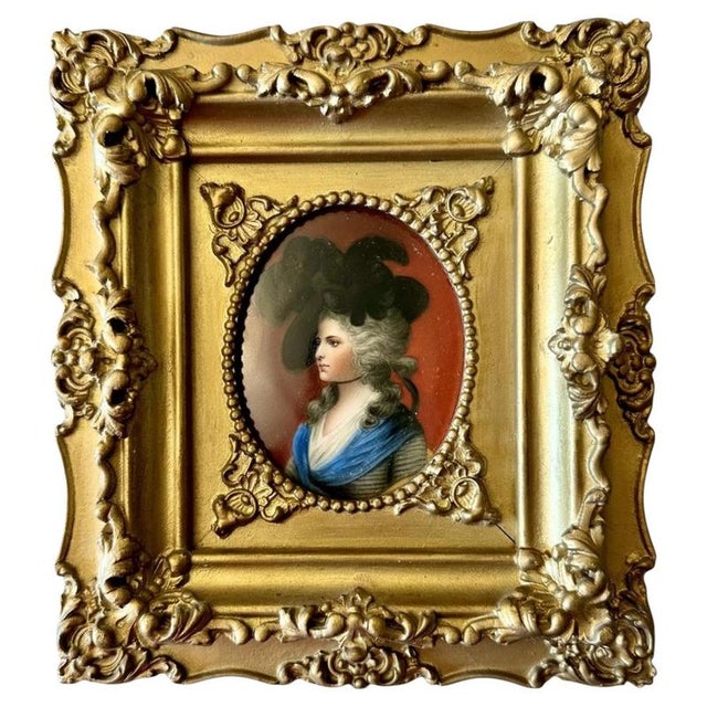 Antique Hand-Painted Georgian Miniature Portrait of Sarah Siddons in Gilt Frame For Sale - Image 11 of 11