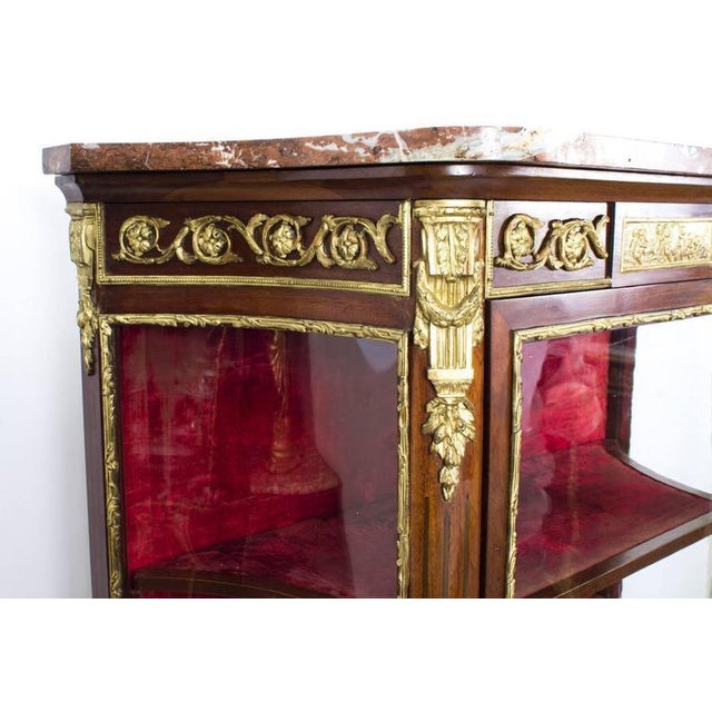 19th Century French Louis Revival Parquetry Display Cabinet For Sale - Image 4 of 10