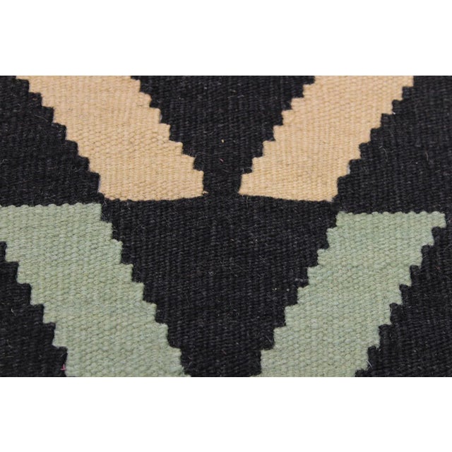 Abstract Kilim Hand-Woven Wool Rug -5′3″ × 6′8″ For Sale In New York - Image 6 of 8