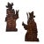Mid Century Wood Carving Wall Art- Set of 2 For Sale