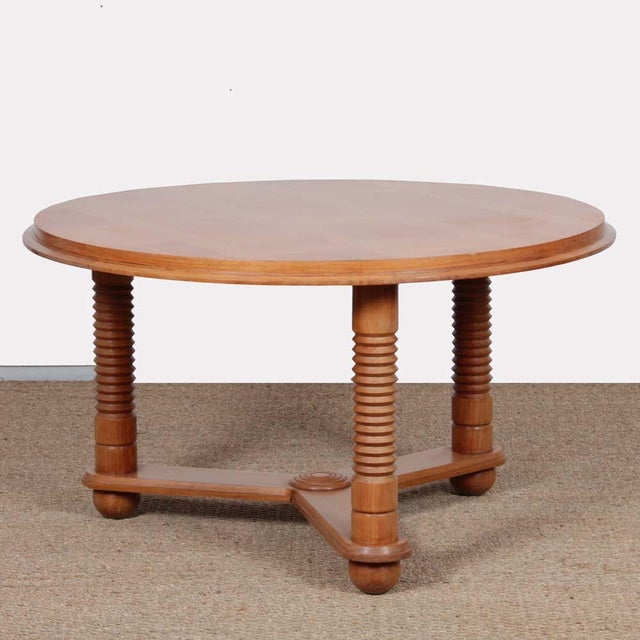 Wooden Coffee Table in the style of Charles Dudouyt, 1940s For Sale - Image 6 of 6