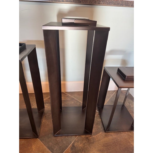 Beautiful Outdoor Solar Lanterns, Sold as set of 3. Unique burnished brass finished. solid and sturdy for extensive...