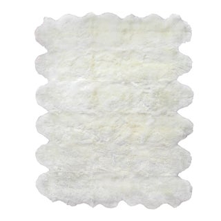 Denis Shag Sheepskin Ivory Rug-8'x11' For Sale