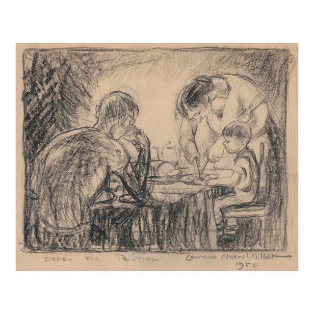 1950 Lawrence Nelson Wilbur Our Daily Bread Drawing For Sale