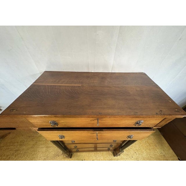 Antique Dutch Empire Oak Chiffonier Chest of Drawers, 1820s For Sale - Image 14 of 18