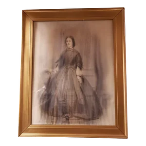 Late 19th Century Scottish Victorian Widow in Mourning Attire Framed Portrait Drawing