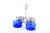 Silver and Blue Glass Salt Shaker with Round Feet, Set of 3 For Sale - Image 5 of 9