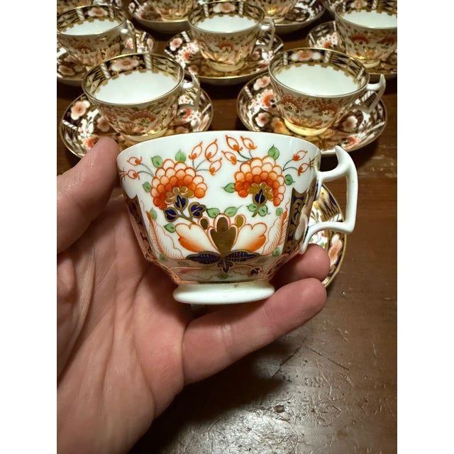 Late 19th Century 1960s Royal Crown Derby Imari Pattern Cups and Saucers by Stevenson & Hancock - Set of 10 For Sale - Image 5 of 18