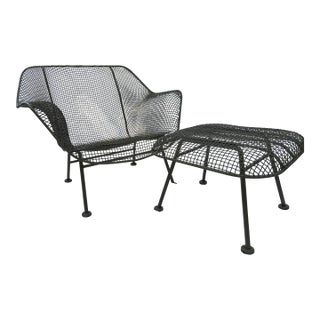 Woodard Sculptura Mid-Century Modern Lounge Chair With Ottoman For Sale