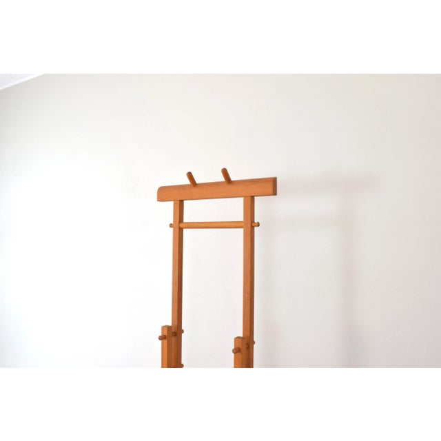 Wood Mid-Century German Standing Coat Rack, 1970s For Sale - Image 7 of 8