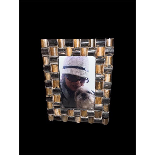 Circa 1990’s Woven Look Picture Frame For Sale - Image 11 of 12