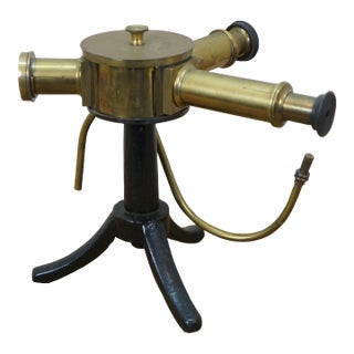 Antique Griffin London England Cast Iron Brass Scientific Spectroscope 12" For Sale