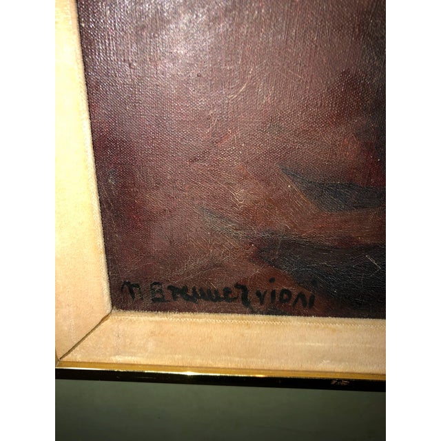 Nandor Vydai Brenner, Rabbi Cheder Test Hungarian Judaica Oil Painting Nandor Brenner Vidai Bar Mitzva For Sale In Miami - Image 6 of 6